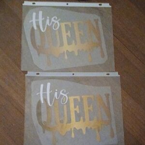 Gold and White 'His Queen' Wall Art